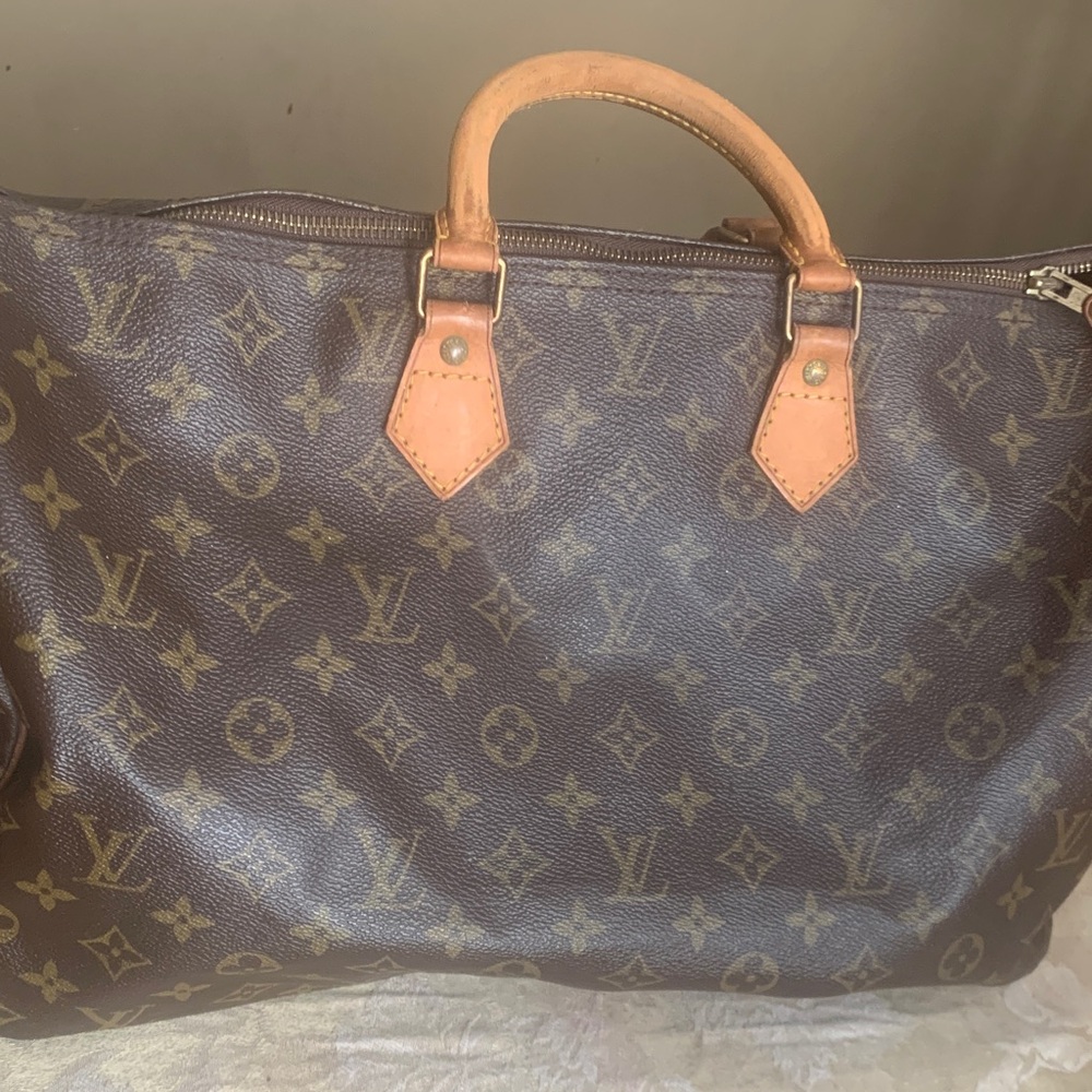 Louis Vuitton Brown Monogram Canvas Tote- size 40